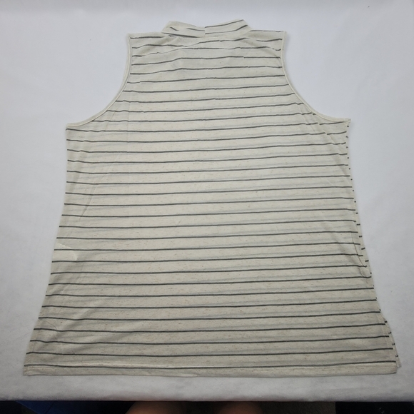 NWT grey& whitestriped cowl-neck sleeveless tunic - Picture 4 of 5